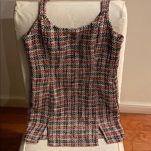 Red white and black jumper mini dress